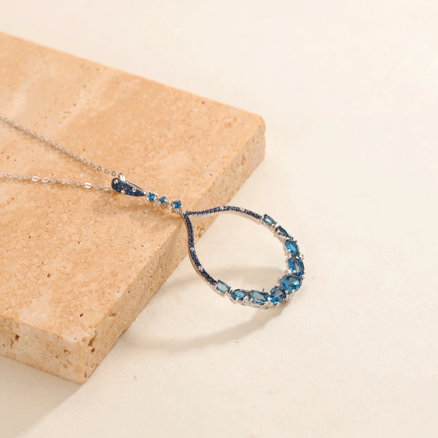 Blue Topaz Pendant Necklace - Creating Chic Boutique