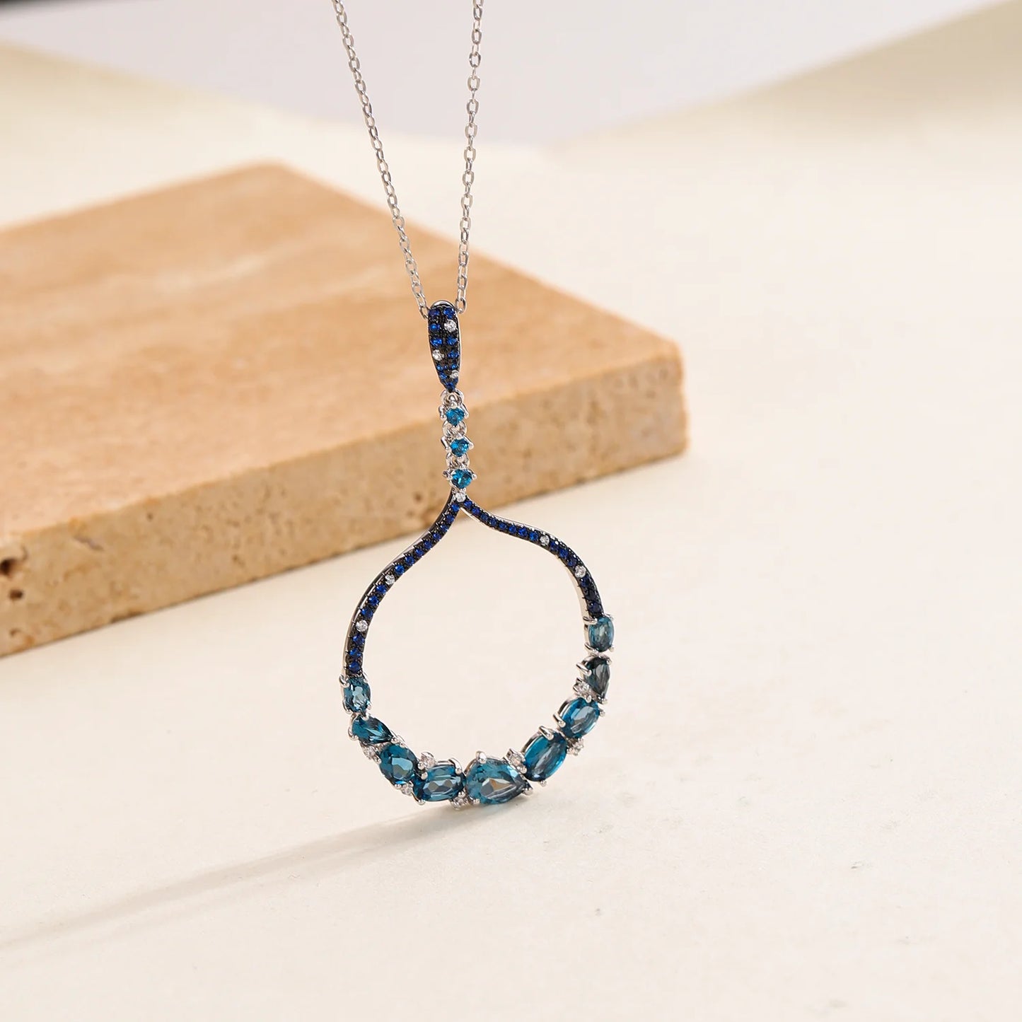 Blue Topaz Pendant Necklace - Creating Chic Boutique