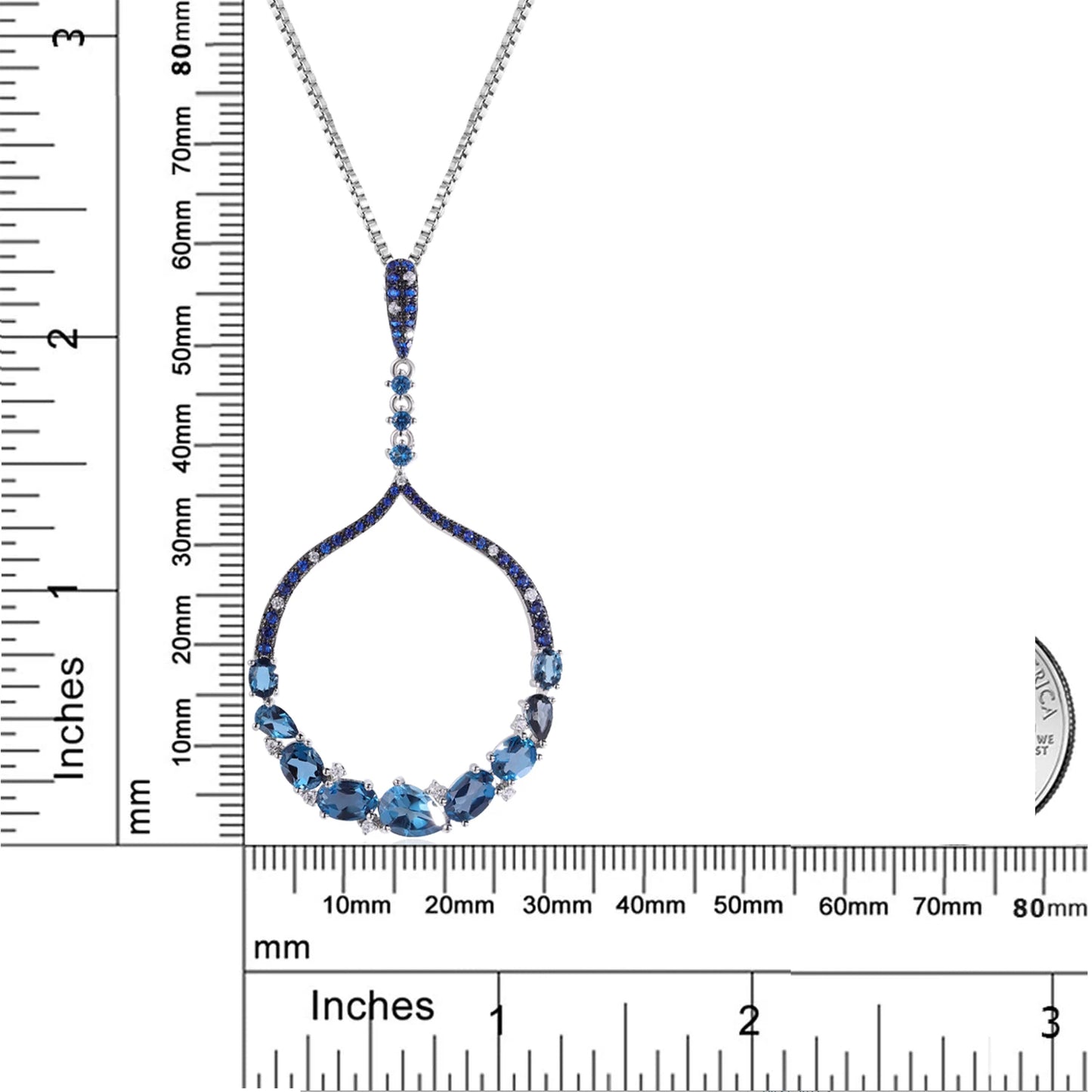 Blue Topaz Pendant Necklace - Creating Chic Boutique