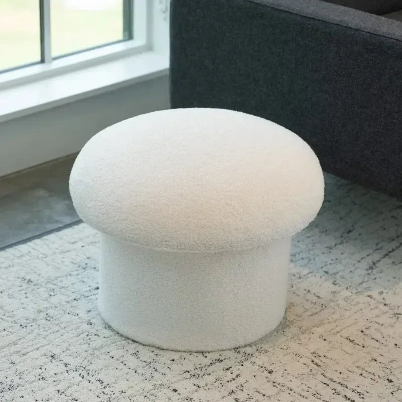 Mushroom Upholstered Storage Ottoman, Cream - Creating Chic Boutique