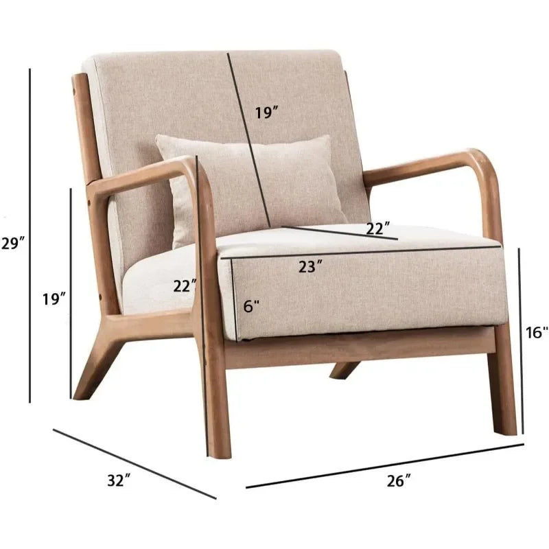 Mid Century Mod Accent Chair with Solid Wood Frame - Creating Chic Boutique